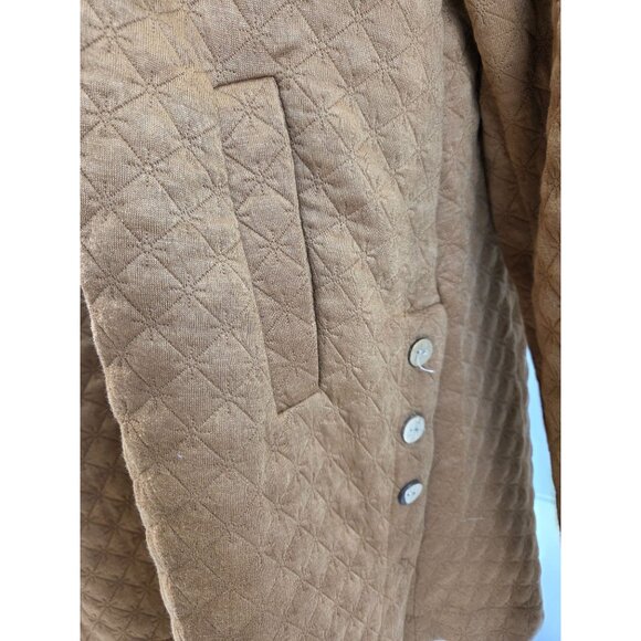 Misslook Hooded Jacket Cotton-Blend Quilted Pockets Buttons Womens Large - Picture 8 of 8